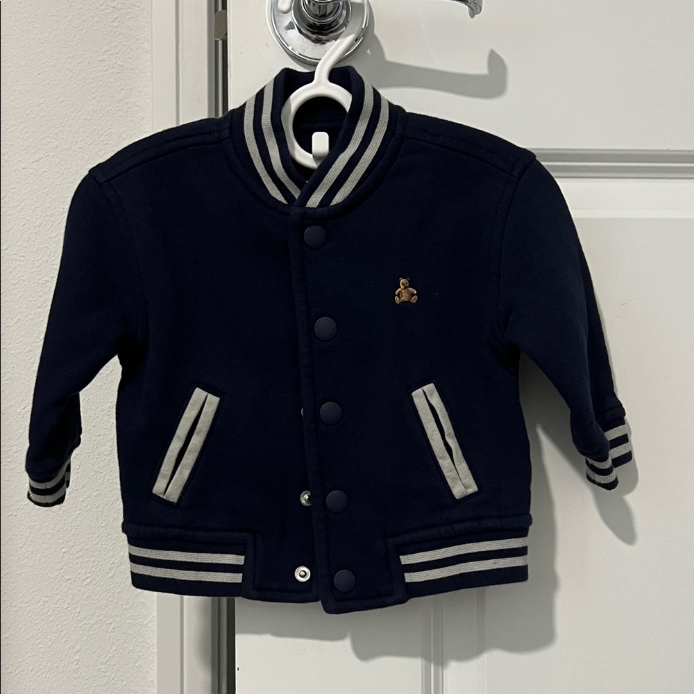 GAP Navy Kids Jacket with Gray Stripes